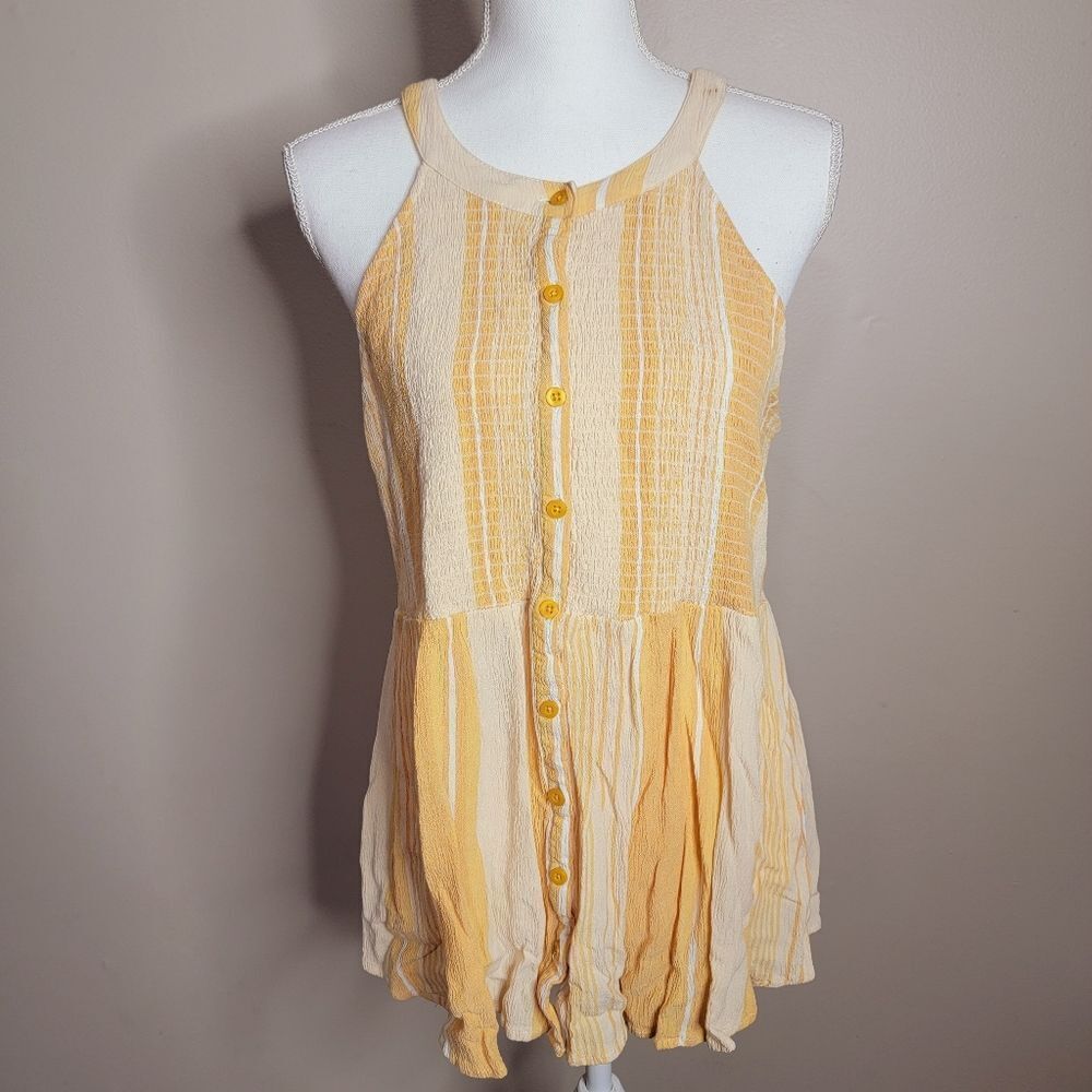 Torrid Yellow Stripe Tank Top Size 0 Large